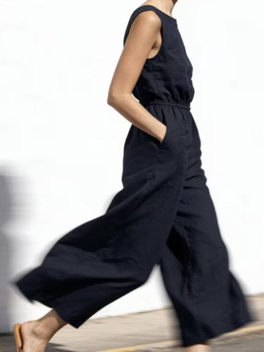 Loose Fitting Wide Leg Smoke & Ashes Jumpsuit Black - Picture 2 of 5